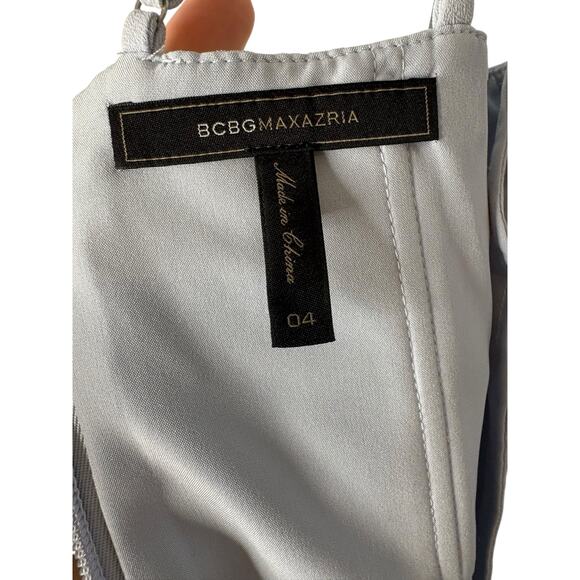 BCBGMaxazria One Shoulder Mini Dress Sexy Chic Cocktail Party Hoco Blue Sz 4 - Picture 10 of 12
